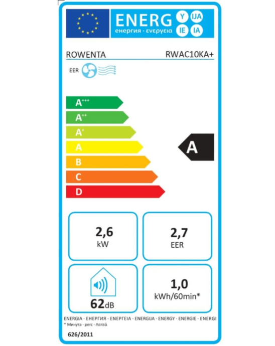 Climatiseur mobile Rowenta RWAC10KA+