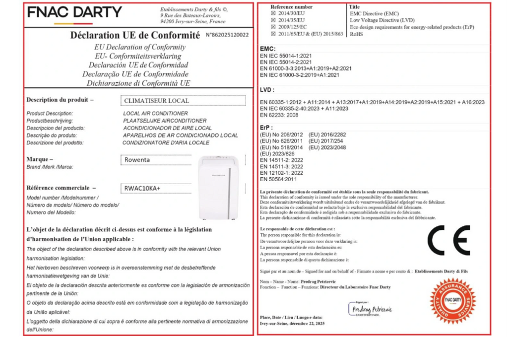 Climatiseur mobile Rowenta RWAC10KA+