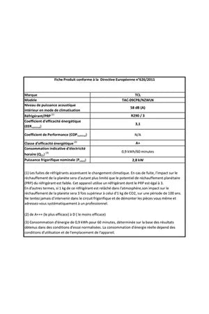 Climatiseur mobile TCL TAC-09CPB/NZWLN